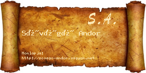 Sóvágó Andor névjegykártya