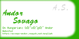 andor sovago business card